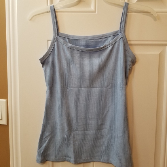 Weekenders joy collection, reversible rib cami in ice blue or black, fitted. - Picture 3 of 5